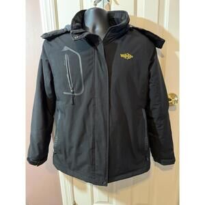 Wantdo Winter Coat Mens Size Small Black Windproof Fleece Lined Removable Hood